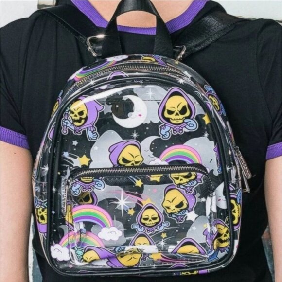 KILLSTAR x Skeletor ✦ Clear PU Mini Backpack ✦ Black Purple Graphic Limited NWT main image 5